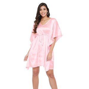 Riara Womens Casual Mini Dress Satin Tunic Nighty for Ladies Girls Nightwear